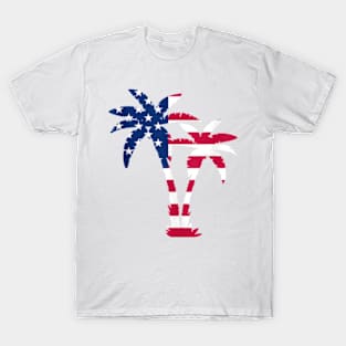 Fourth Of July Usa Patriotic American Flag On Palm Trees Tank Top T-Shirt